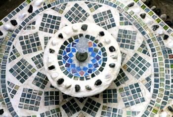 South Park School, fountain and reading corner.